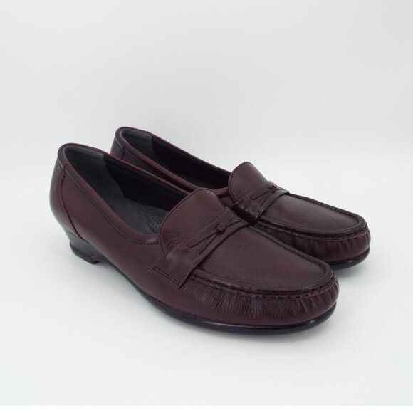 SAS Easier Antique Wine Tripad Comfort Leather Loafers Size 9N Narrow Width - Picture 1 of 15